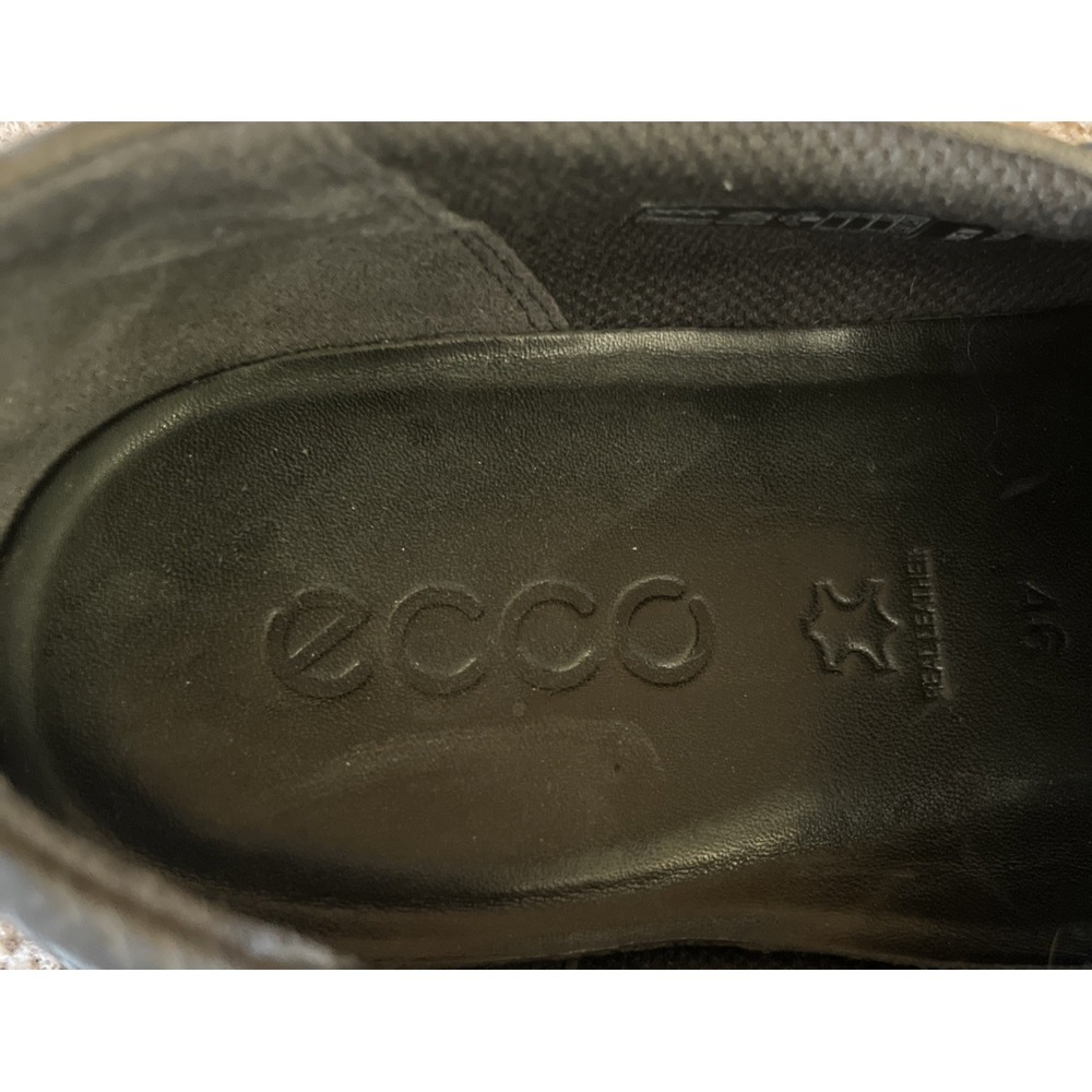 Ecco Mens Size 12‎ Taupe Gray Perforated Leather/Suede Slip On Loafers Casual - Picture 5 of 11